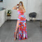 VESTIDO NARANJA CON AZUL