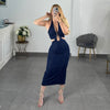 VESTIDO MEZCLILLA OBSCURA HALTER