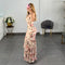 VESTIDO MESH BEIGE CON CAFE