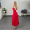 VESTIDO ROJO ABERTURA EN PIERNA