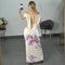 VESTIDO MESH BEIGE FLOR VIOLETA
