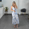 VESTIDO AZUL FLORES MESH