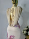 VESTIDO MESH BEIGE FLOR VIOLETA
