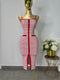 VESTIDO RAYAS ROJAS PUNTO