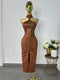 VESTIDO MARRON VINIPIEL