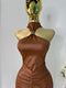 VESTIDO MARRON VINIPIEL