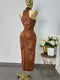 VESTIDO MARRON VINIPIEL