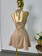VESTIDO GAMUZA BEIGE HALTER