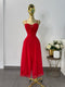 VESTIDO ROJO ABERTURA EN PIERNA