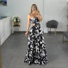 VESTIDO LARGO BLANCO Y NEGRO